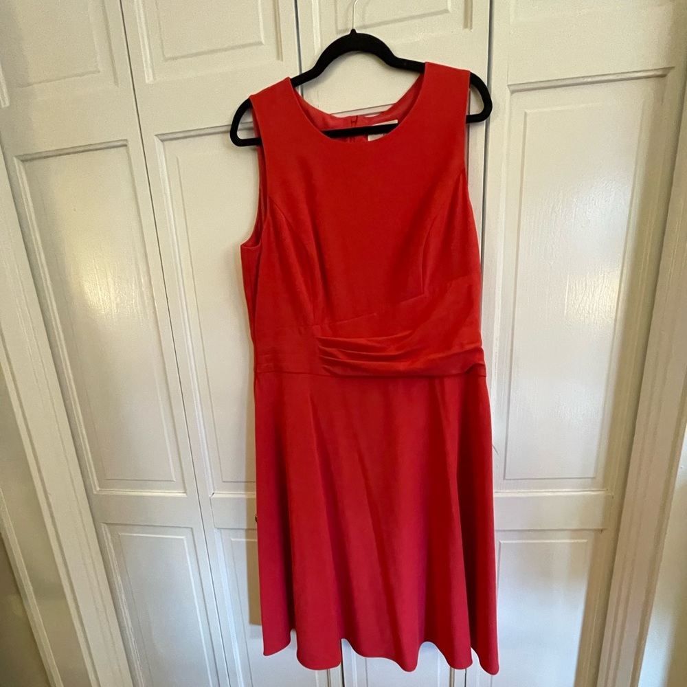 Salmon A-Line Knee-Length Dress